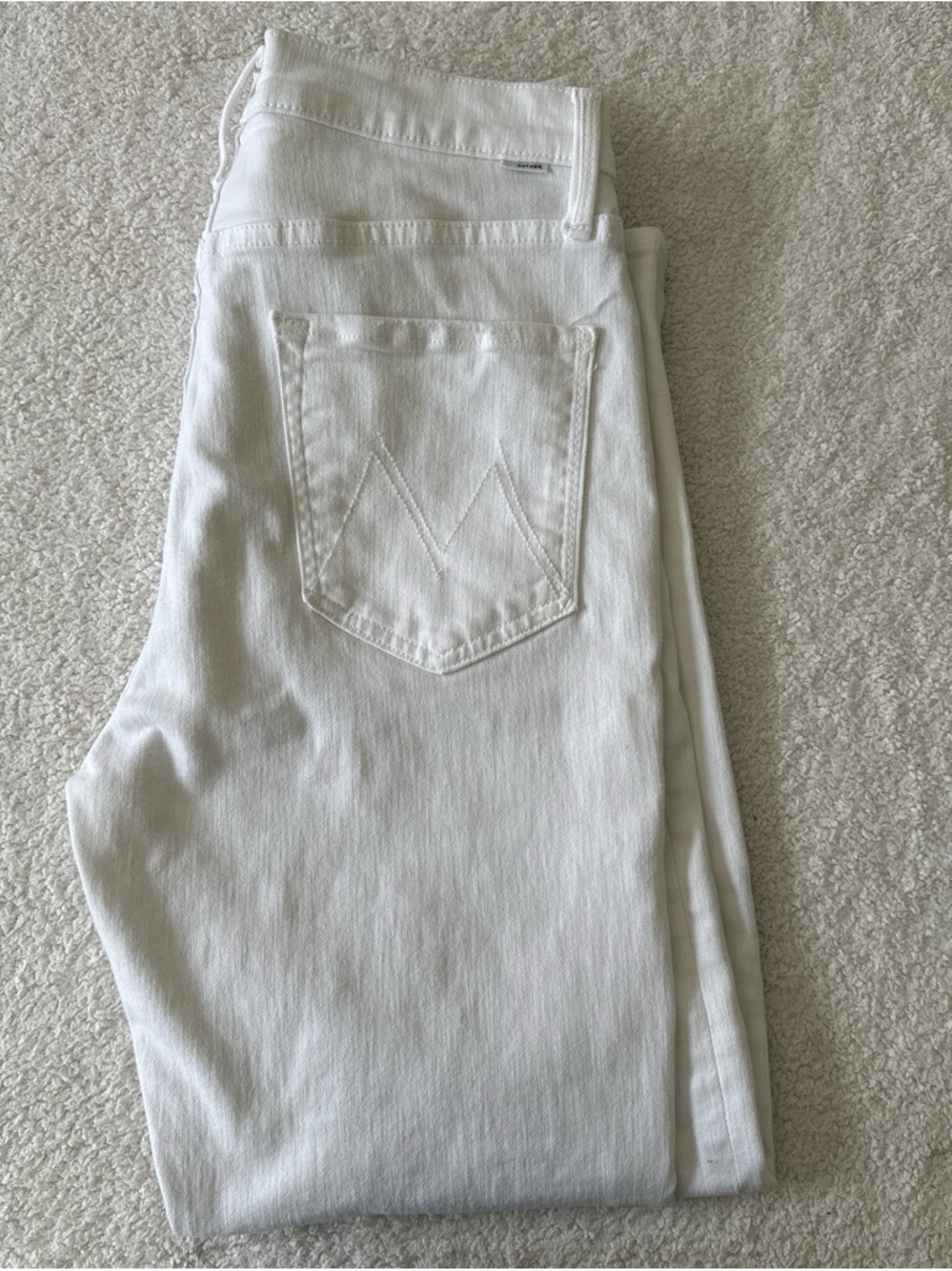 MOTHER Straight-Leg White Jeans